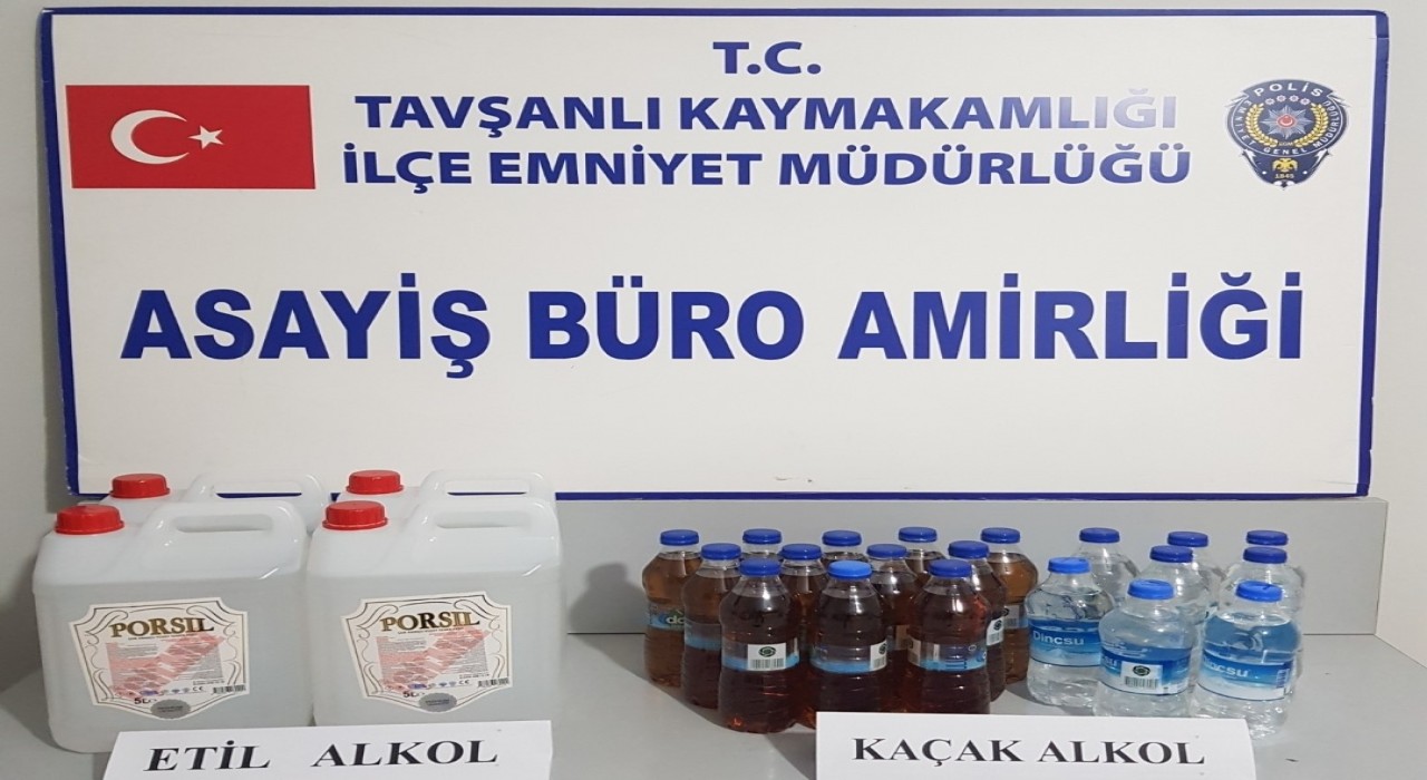 Tavşanlıda 20 litre etil alkol ele geçirildi