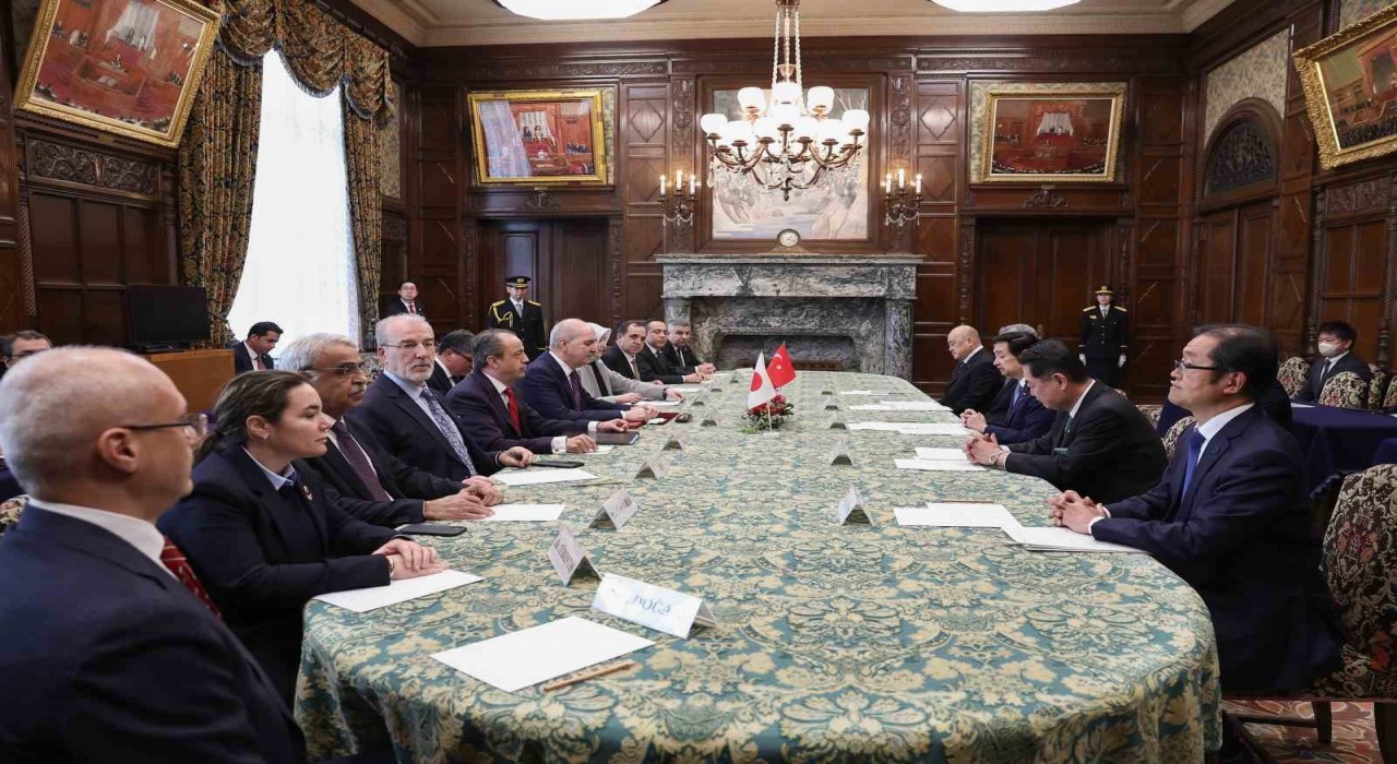 TBMM Başkanı Kurtulmuş, Tokyoda Japonya Danışma Meclisi Başkanı Sekiguchi ile görüştü