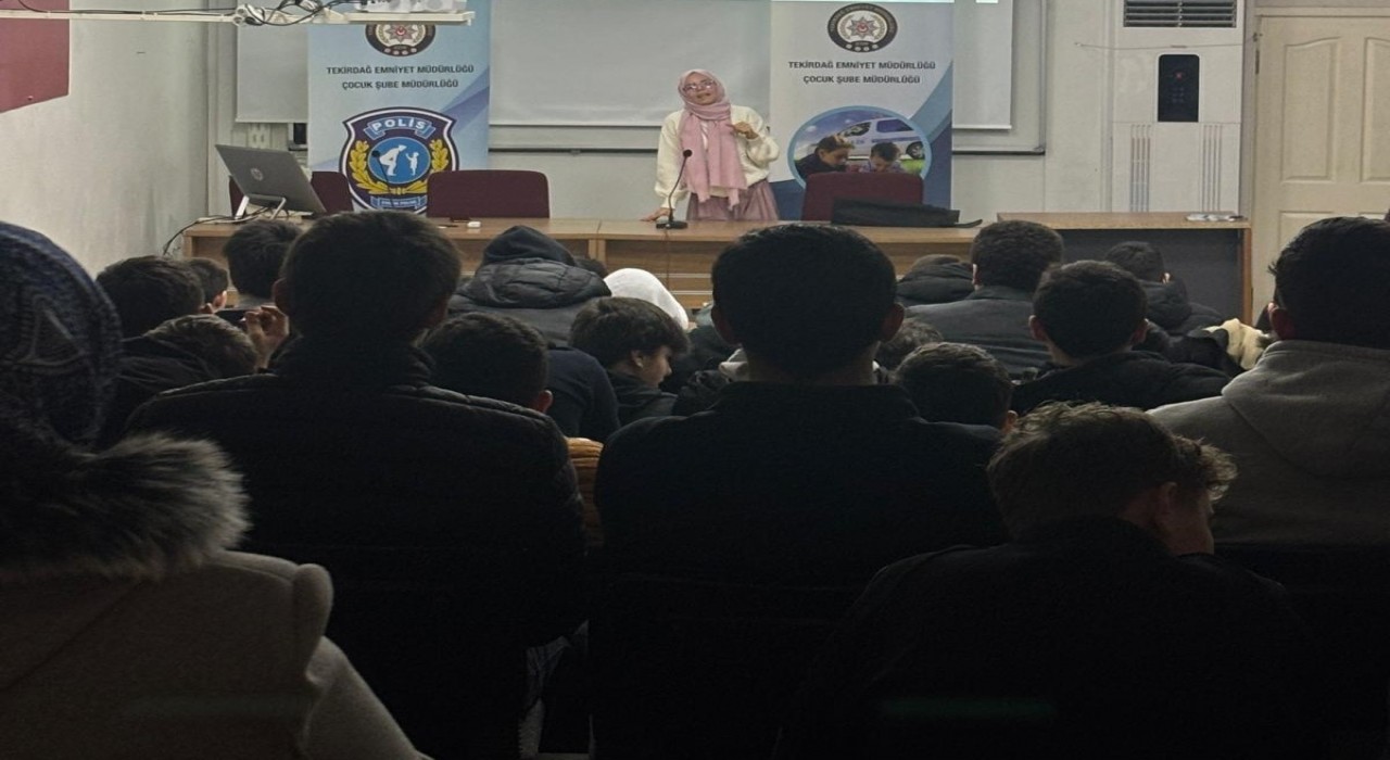 Tekirdağda öğrencilere siber suçlar ve bağımlılıkla mücadele eğitimi verildi