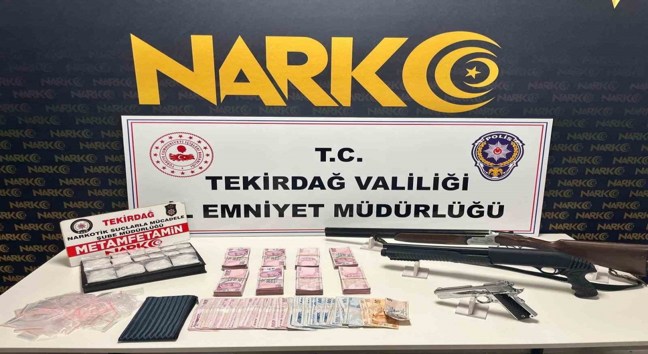 Tekirdağda polis uygulamalarında çok sayıda uyuşturucu madde ve silah ele geçirildi