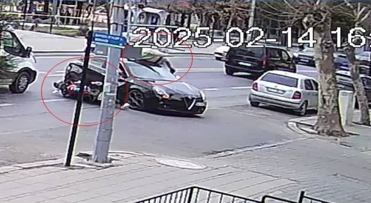 Tekirdağda yürekleri ağza getiren kaza kamerada