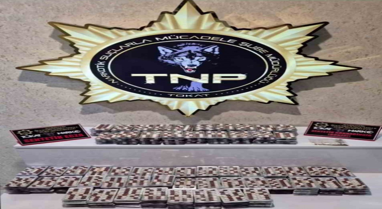 Tokatta 7 bin 916 adet sentetik ecza hap ele geçirildi
