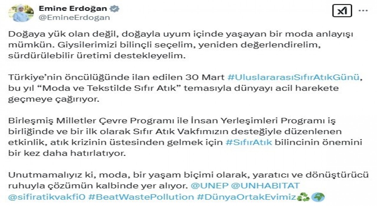 UNEPten Uluslararası Sıfır Atık Gününde moda ve tekstilde sıfır atık sağrısı