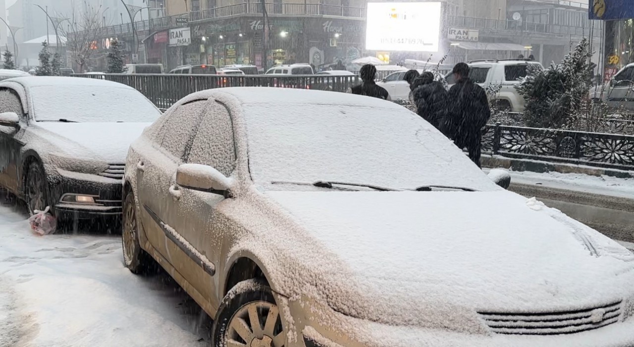 Yüksekovada lapa lapa kar yağışı