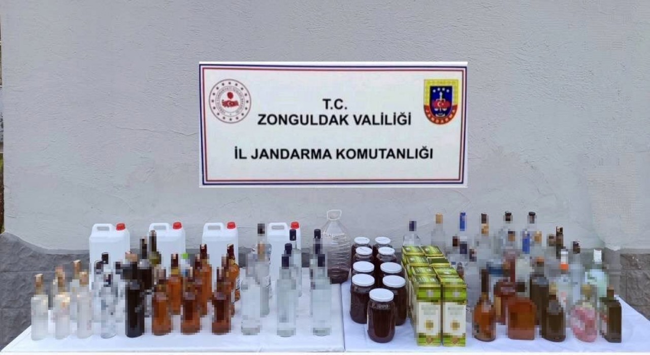 Zonguldakta jandarmadan sahte alkol operasyonu