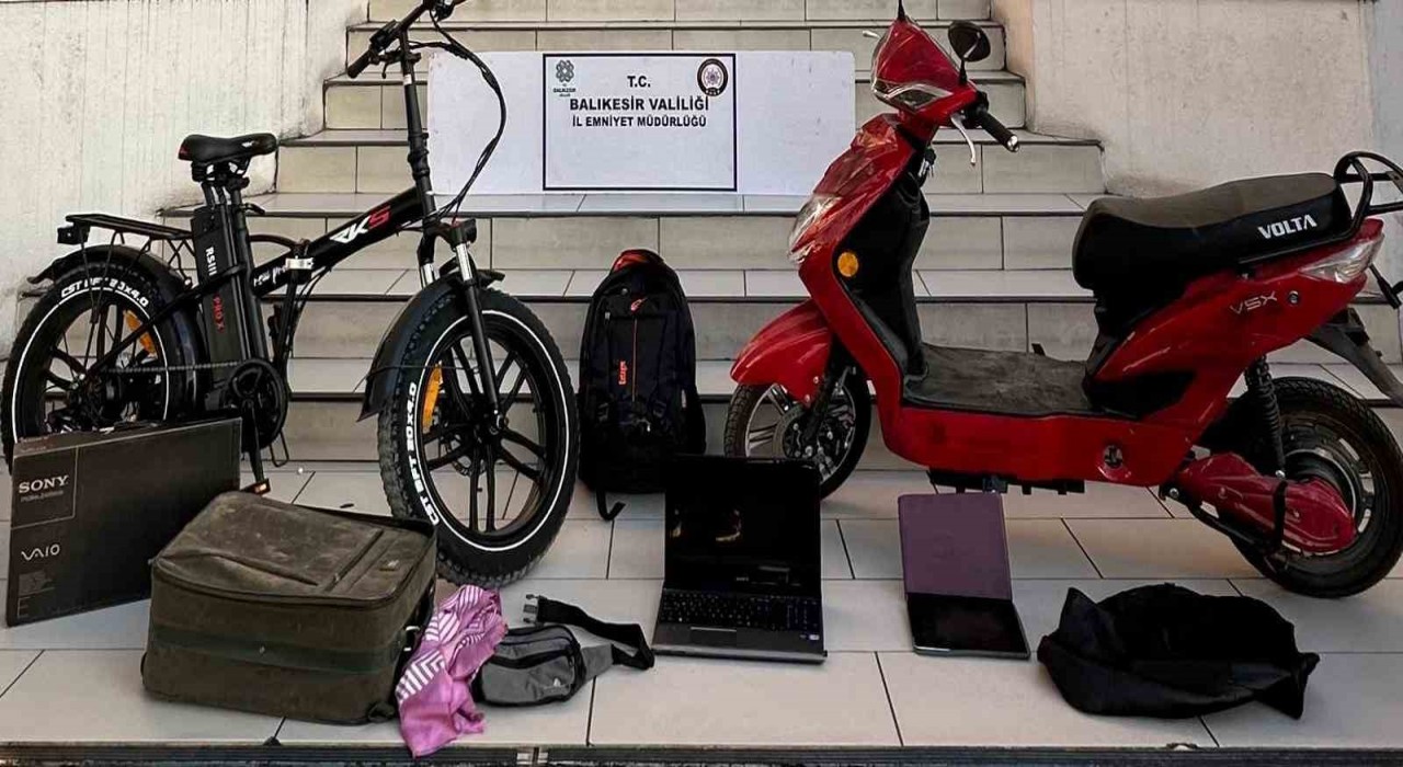 Ayvalıkta 3 ev ve bir resmi kuruma dadanan hırsız polisten kaçamadı