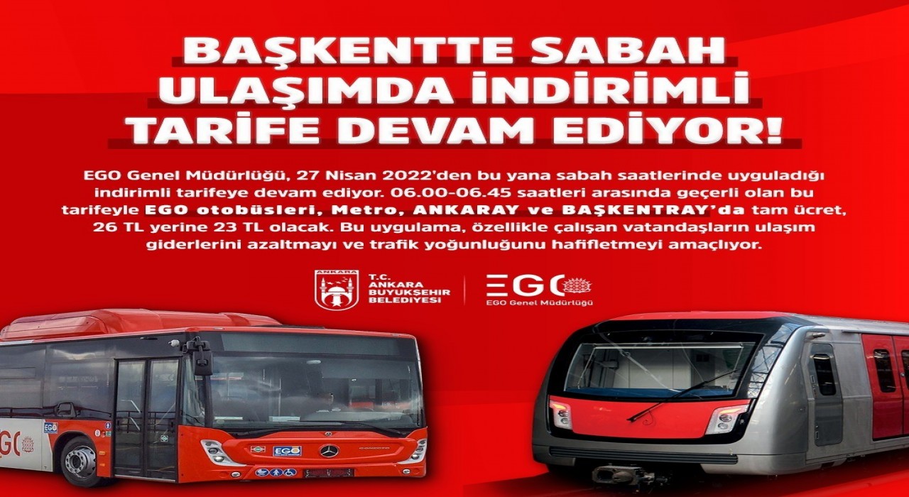Başkentte sabah ulaşımında indirimli tarife devam ediyor