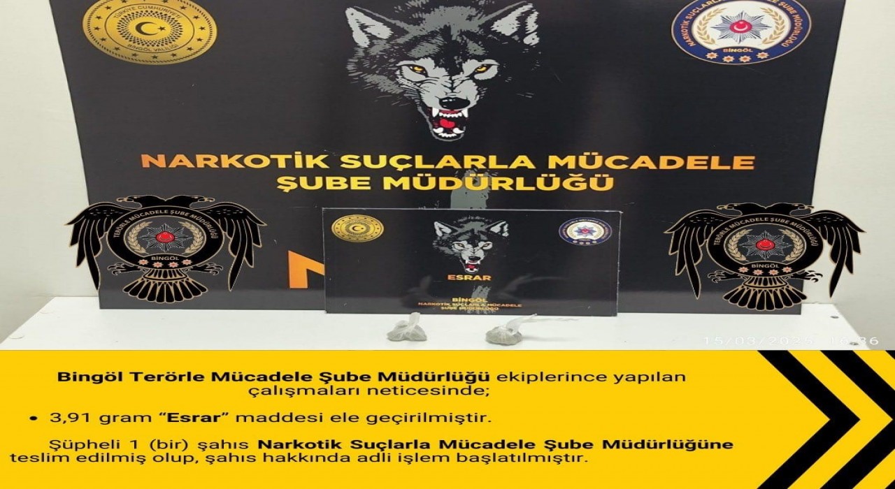 Bingölde uyuşturucu madde ele geçirildi
