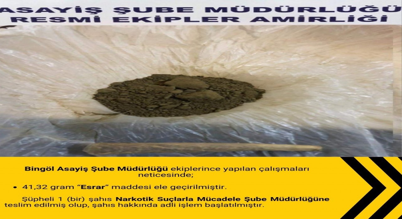 Bingölde uyuşturucu madde ele geçirildi