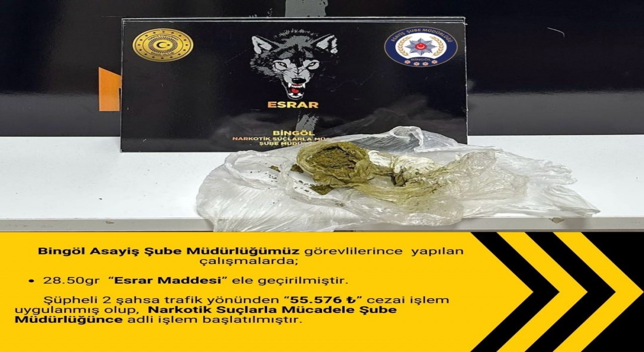 Bingölde uyuşturucu operasyonu