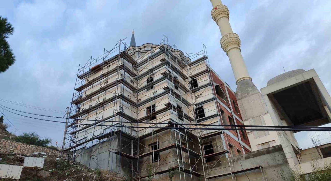 Bodrum Yahşideki cami inşaatında sona yaklaşılıyor
