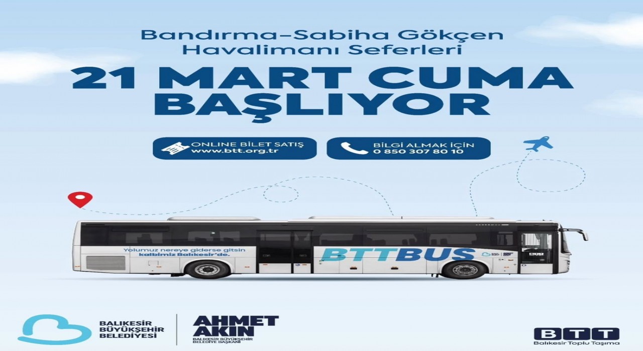 BTT, Bandırmadan Sabiha Gökçene transfer seferlerini başlatıyor