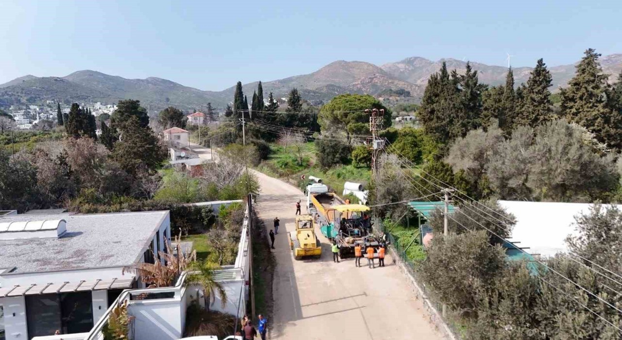 Büyükşehirin Bodrumda 28 milyonluk yol çalışmaları devam ediyor