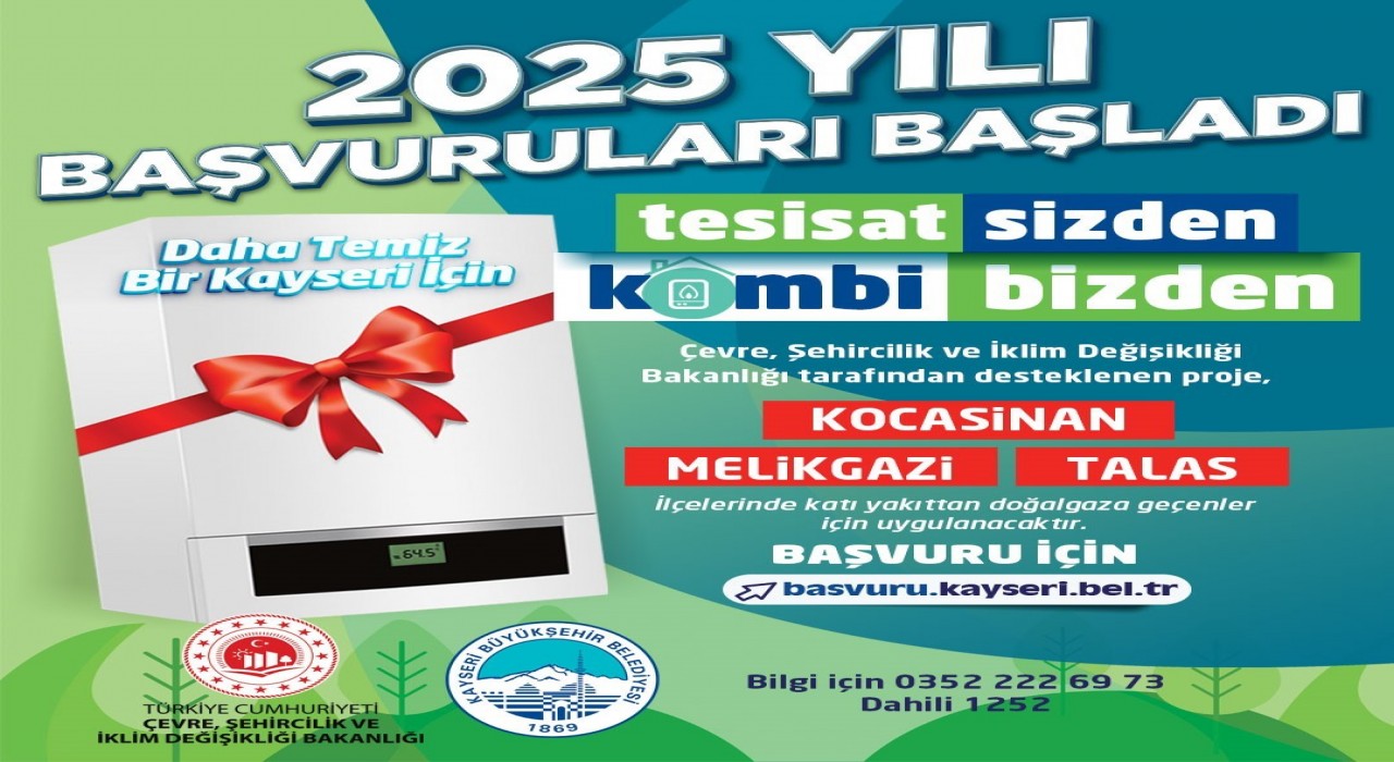 Büyükşehirin ‘tesisat sizden, kombi bizden projesi 2025 yılı başvuruları başladı
