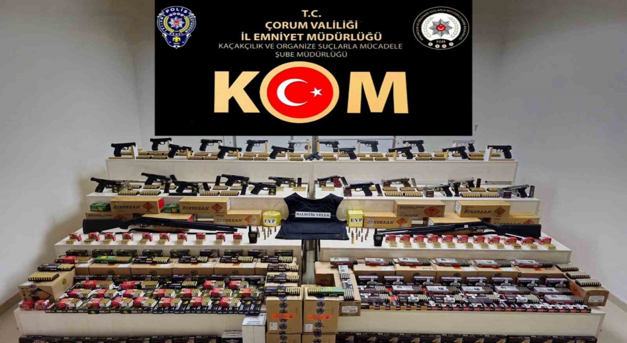 Çorum merkezli 30 ilde düzenlenen silah kaçakçılığı operasyonunda 16 tutuklama