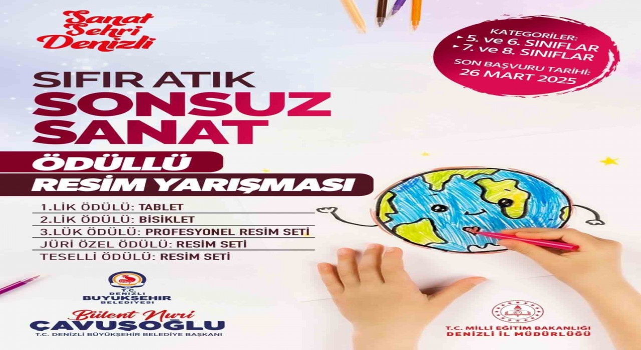 Denizli Büyükşehir Belediyesinden Sıfır Atık temalı resim yarışması