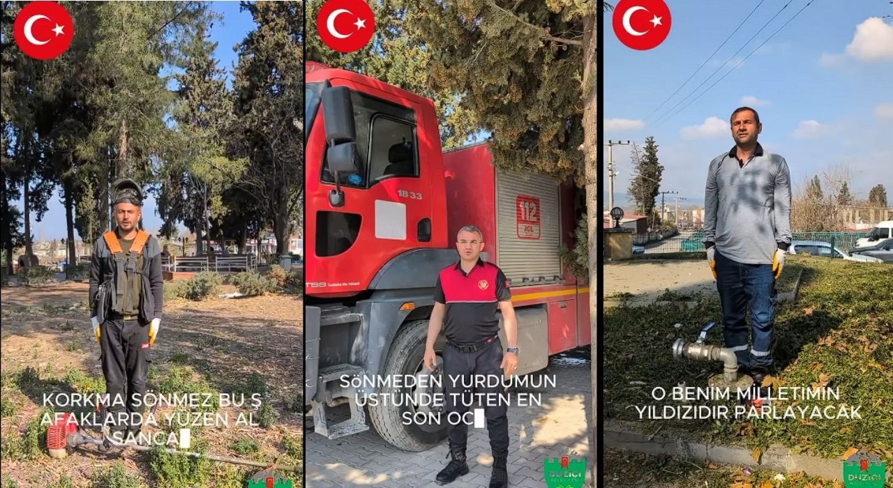 Düziçi Belediyesi Personellerinden İstiklal Marşı’na Anlamlı Kutlama