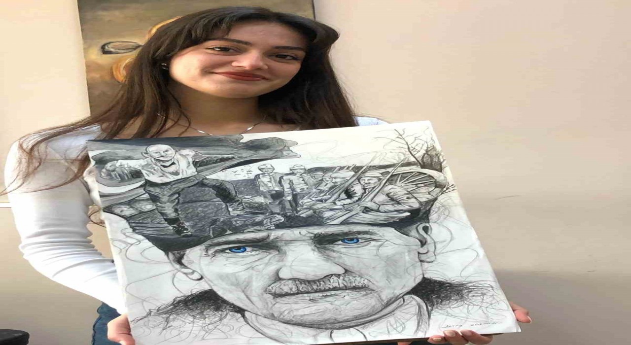 Elazığda 18 Marta özel Atatürk portresi hayran bıraktı