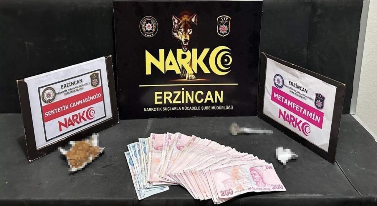 Erzincanda bir miktar uyuşturucu ele geçirildi