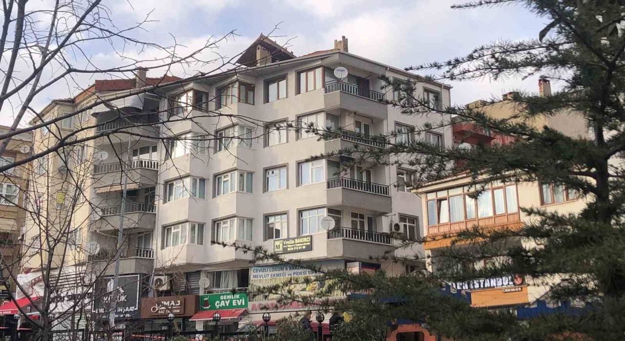 Gemlikte şiddetli rüzgar terastaki sediri uçurdu