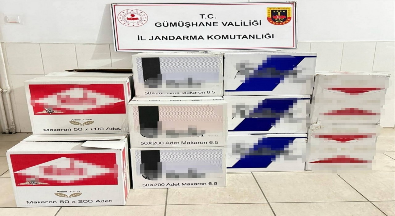 Gümüşhanede 370 bin adet boş makaron ele geçirildi