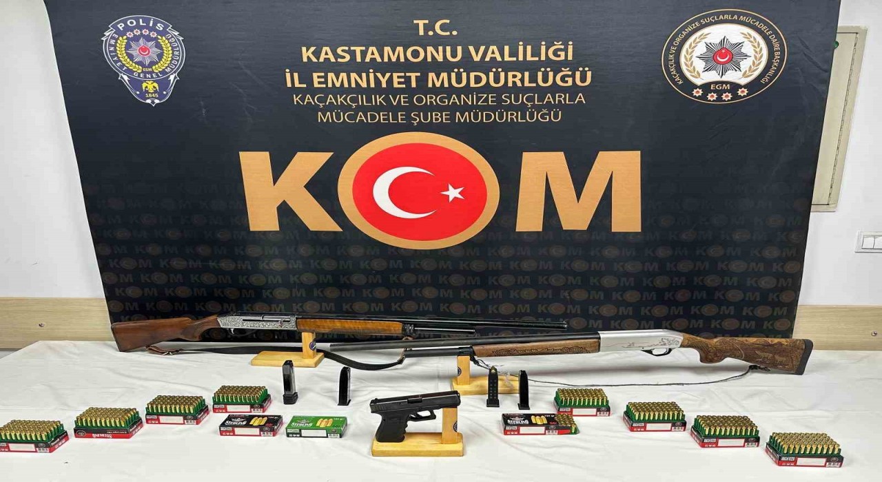 Kastamonuda 3 adet silah ele geçirildi: 2 gözaltı