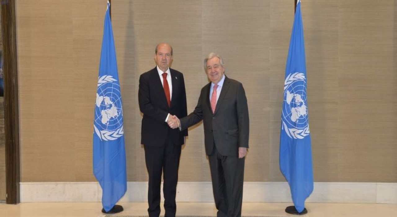 KKTC Cumhurbaşkanı Tatar, BM Genel Sekreteri Guterres ile görüştü