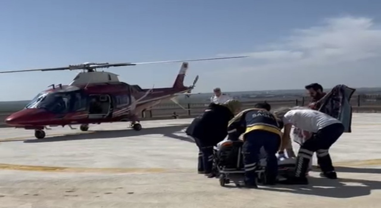Kuluda kalp krizi geçiren hasta için helikopter ambulans havalandı