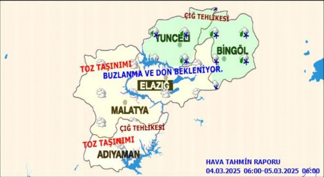 Meteorolojiden çığ, buzlanma ve toz taşınımı uyarısı