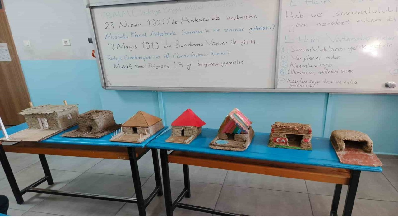 Mezopotamyanın kerpiç evlerini yaparak öğrendiler