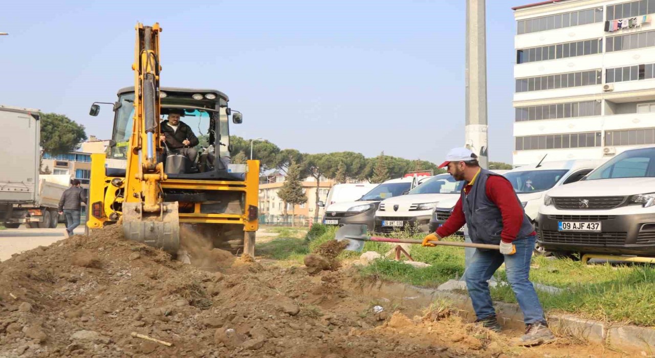 Nazillide beklenen yol çalışması başladı