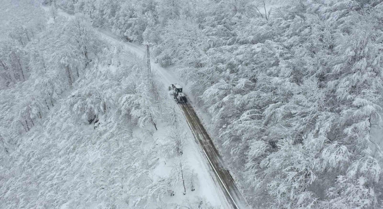 Ordunun kırsalında karla mücadele: Bir günde 791 kilometre yol açıldı