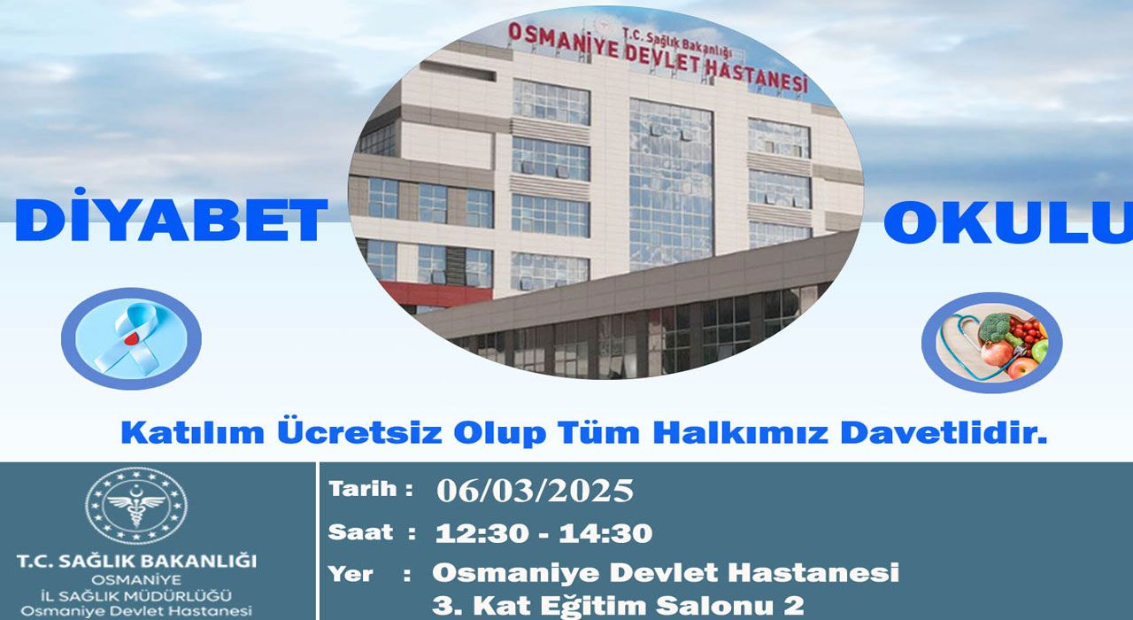 Osmaniye Devlet Hastanesi’nde Diyabet Okulu Eğitimi Düzenleniyor