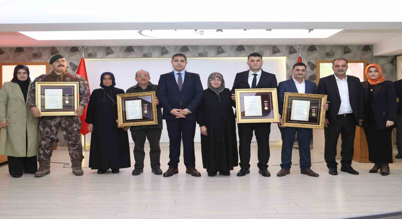 Şahit aileleri ve gazilere devlet övünç madalyası verildi