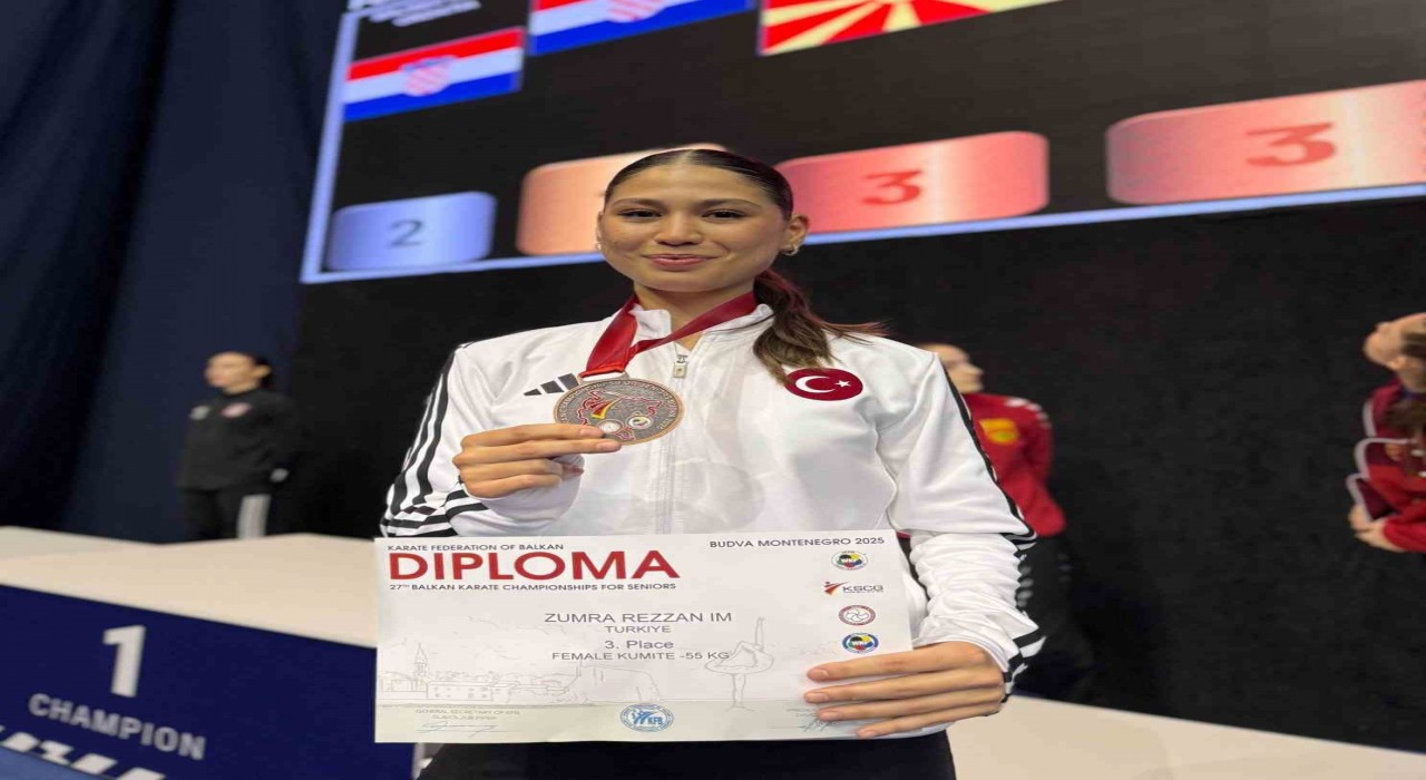Sakaryalı karate sporcusu Karadağda podyuma çıktı