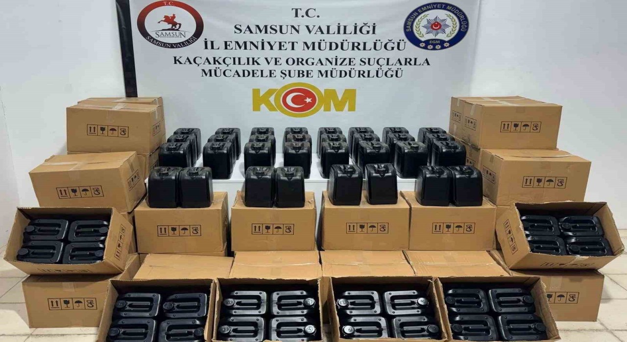 Samsunda 1 ton etil alkol ele geçirildi