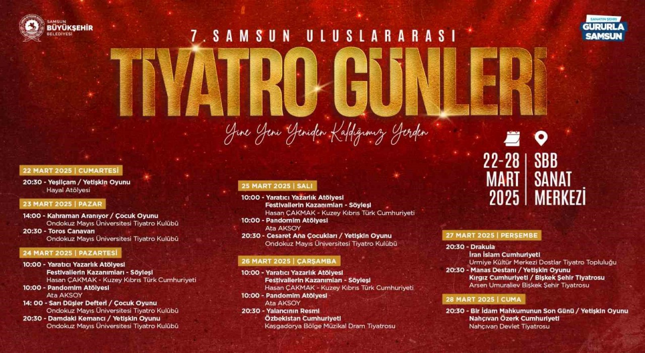 Samsunda 7. Uluslararası Tiyatro Günleri başlıyor