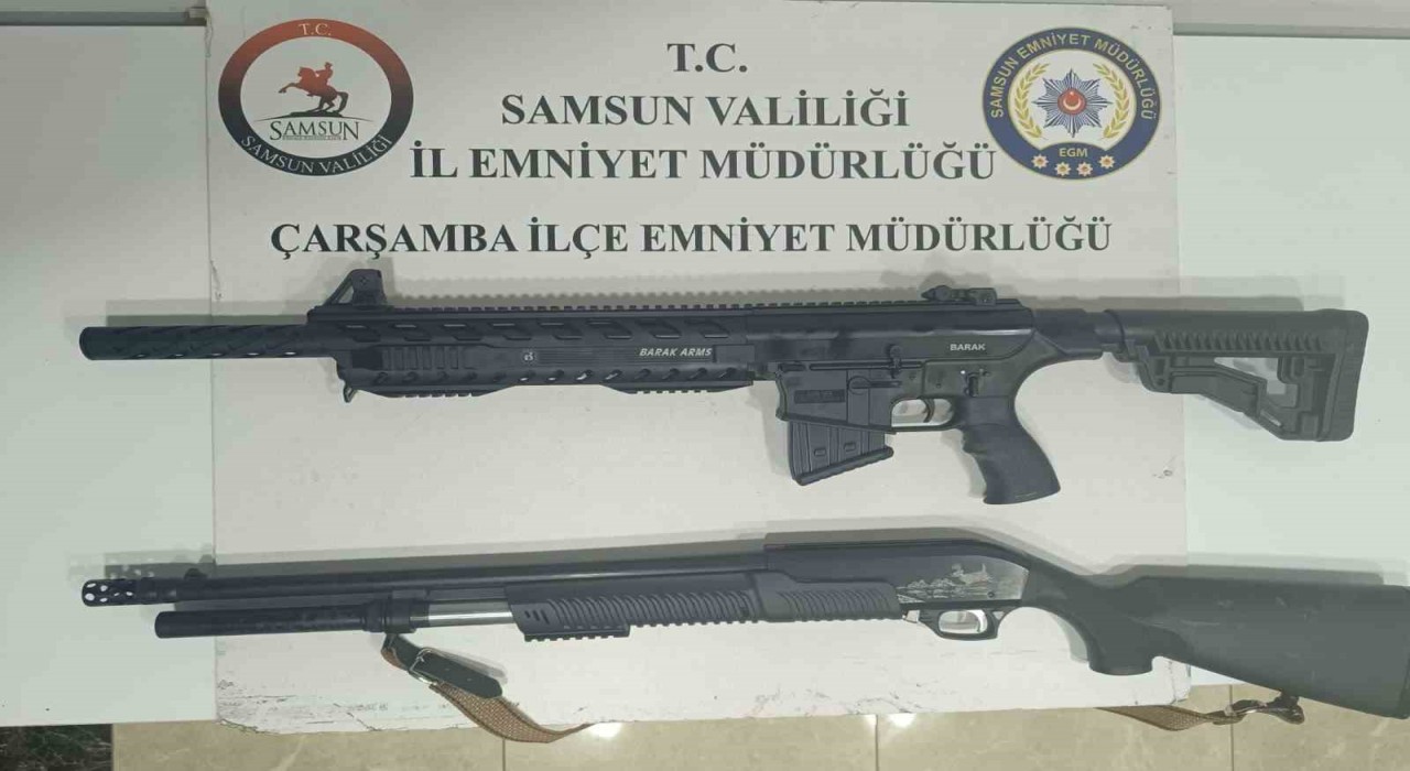 Samsunda açık alanda tüfekle ateş açtığı anlar sosyal medyada yayınlanan şahıs yakalandı
