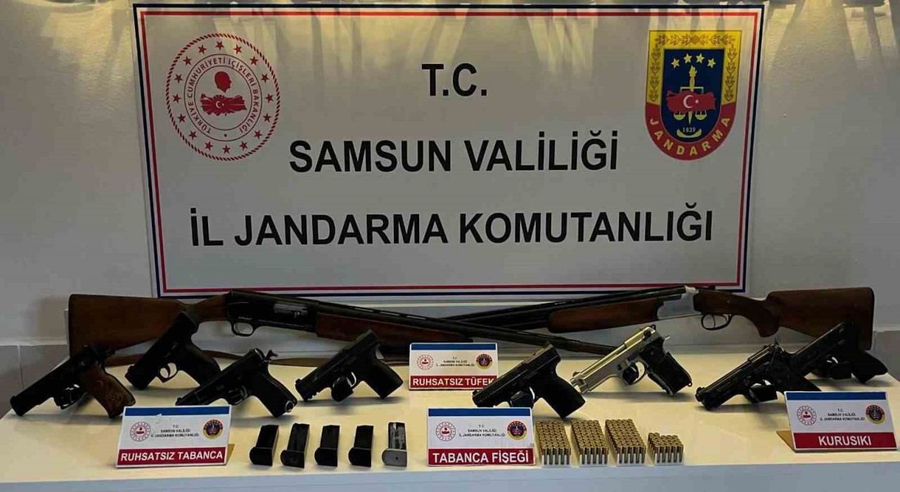 Samsunda jandarmadan kaçak silah operasyonu