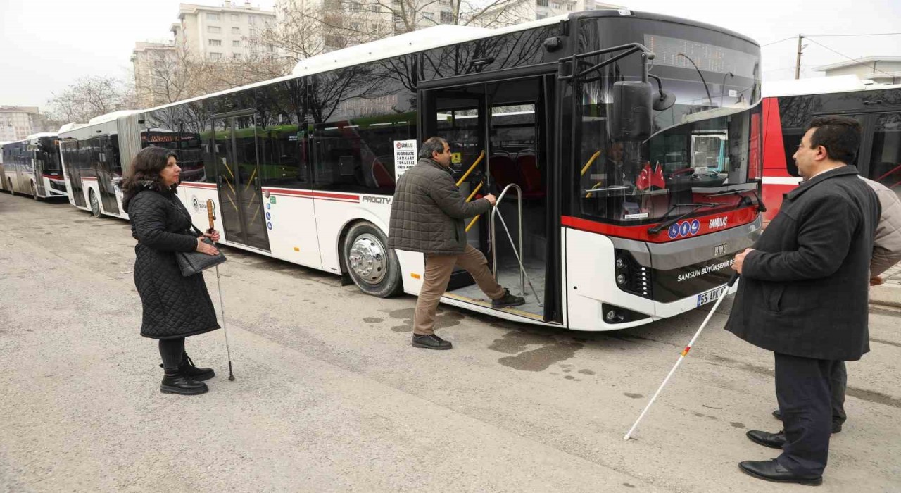 Samsunda otobüslere engelliler için ‘ses ve görüntülü bilgilendirme sistemi
