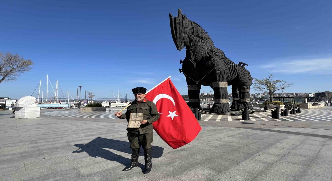 Şehitler için 555 bin adım atarak Çanakkaleye geldi
