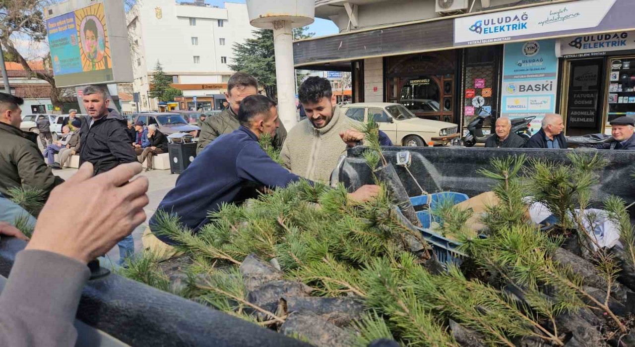 Sındırgıda Ormancılık haftası için fidan dağıtıldı