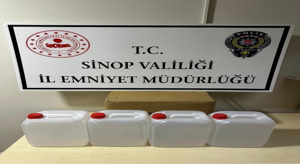 Sinopta 20 litre etil alkol ele geçirildi