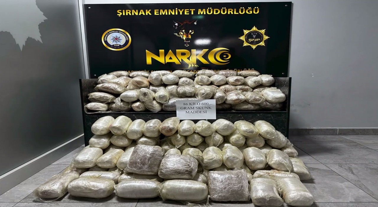 Şırnakta araçta 86,6 kilogram skunk ele geçirildi: 3 gözaltı