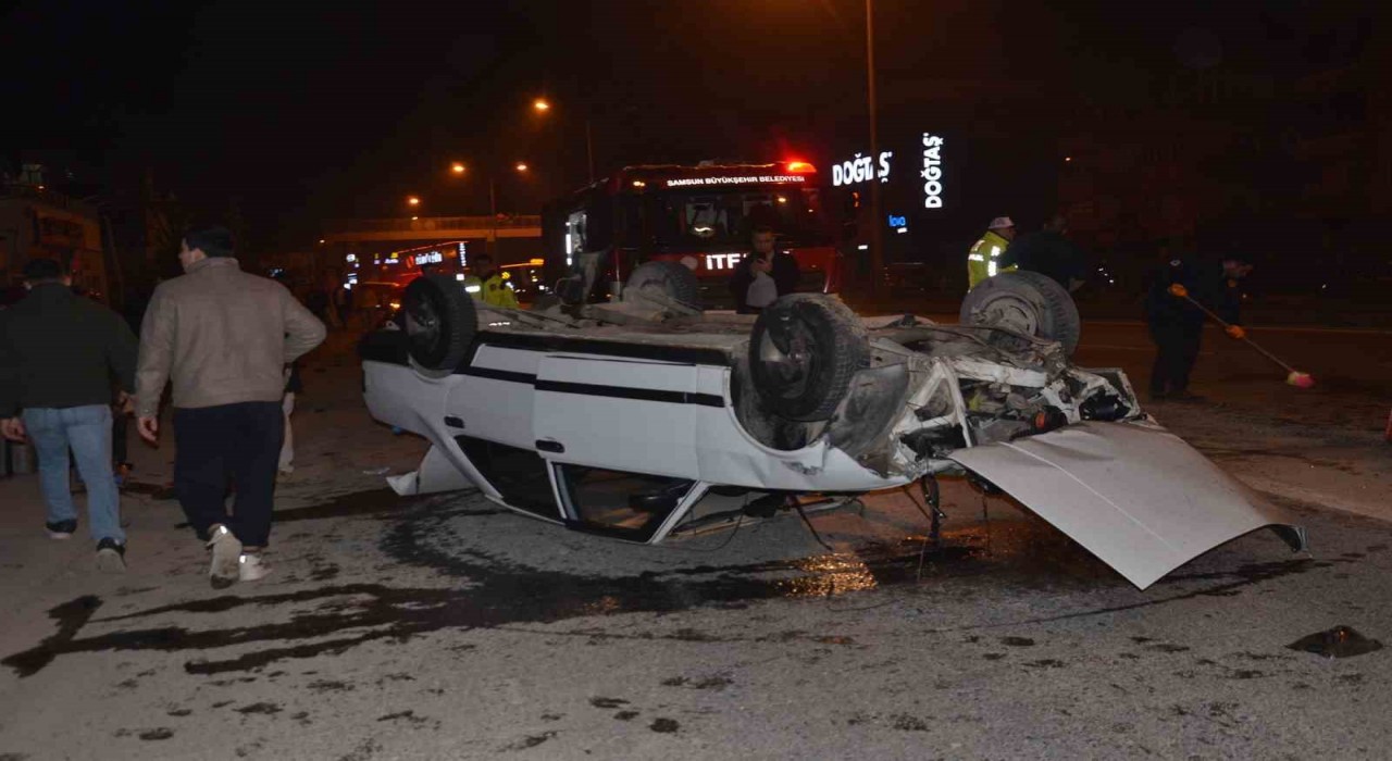 Takla atan otomobilden sağ çıktı