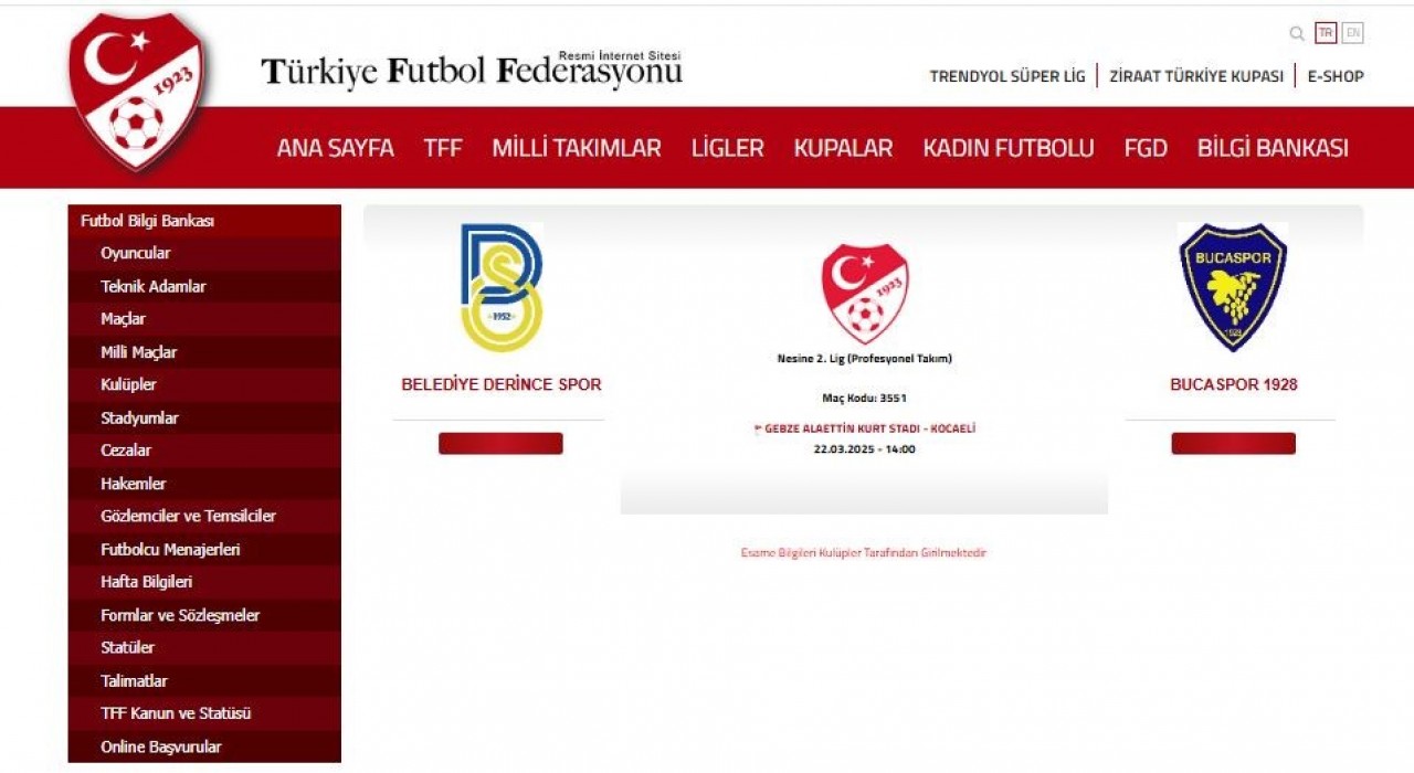 Tek maçlık izin: Buca maçı Gebzede oynanacak