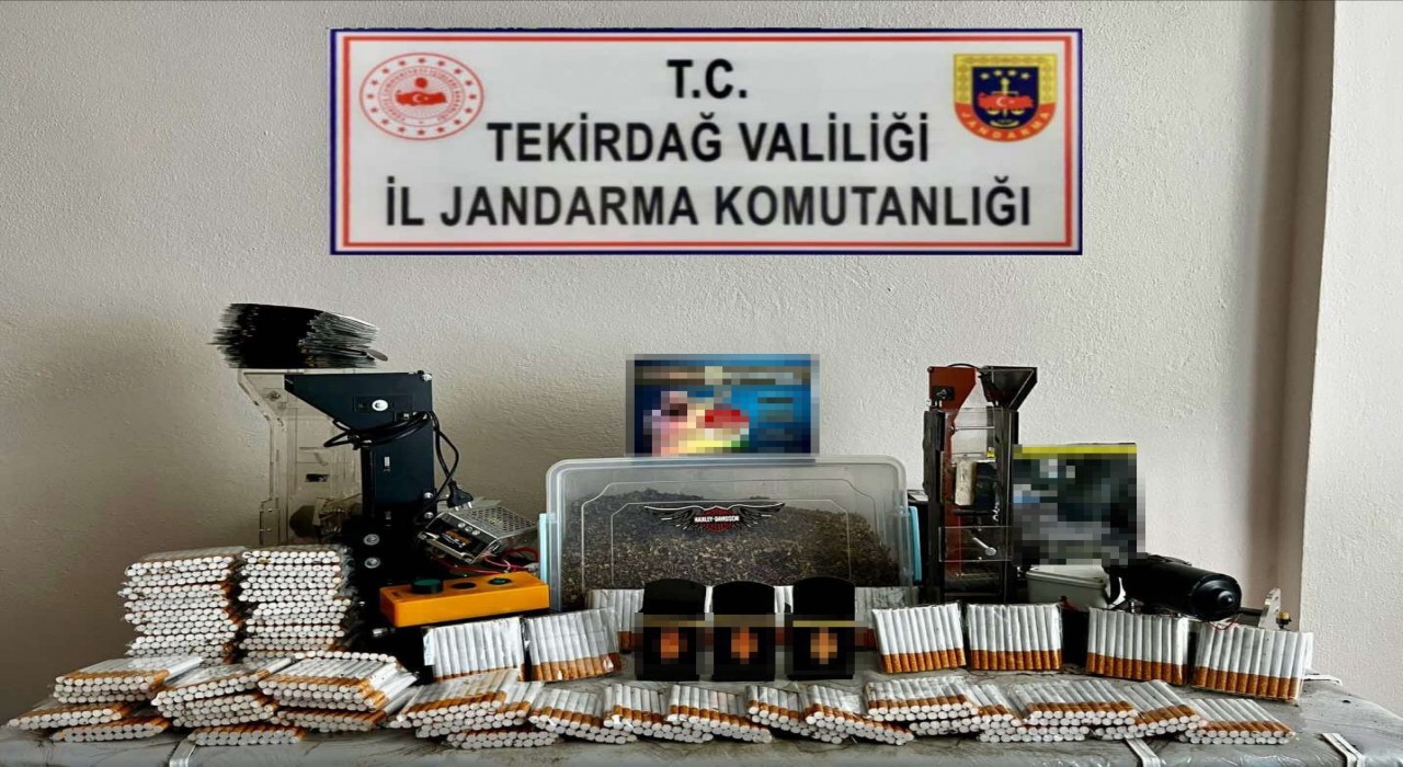 Tekirdağda jandarmadan kaçak tütün ve makaron operasyonu