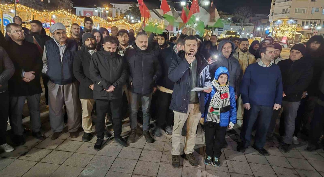 Tekirdağda vatandaşlar Gazze için toplandı