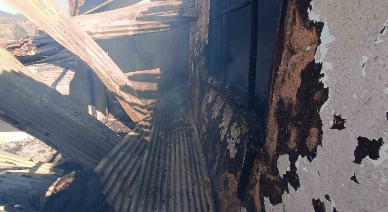 Uşakta 3 evin zarar gördüğü yangın söndürüldü