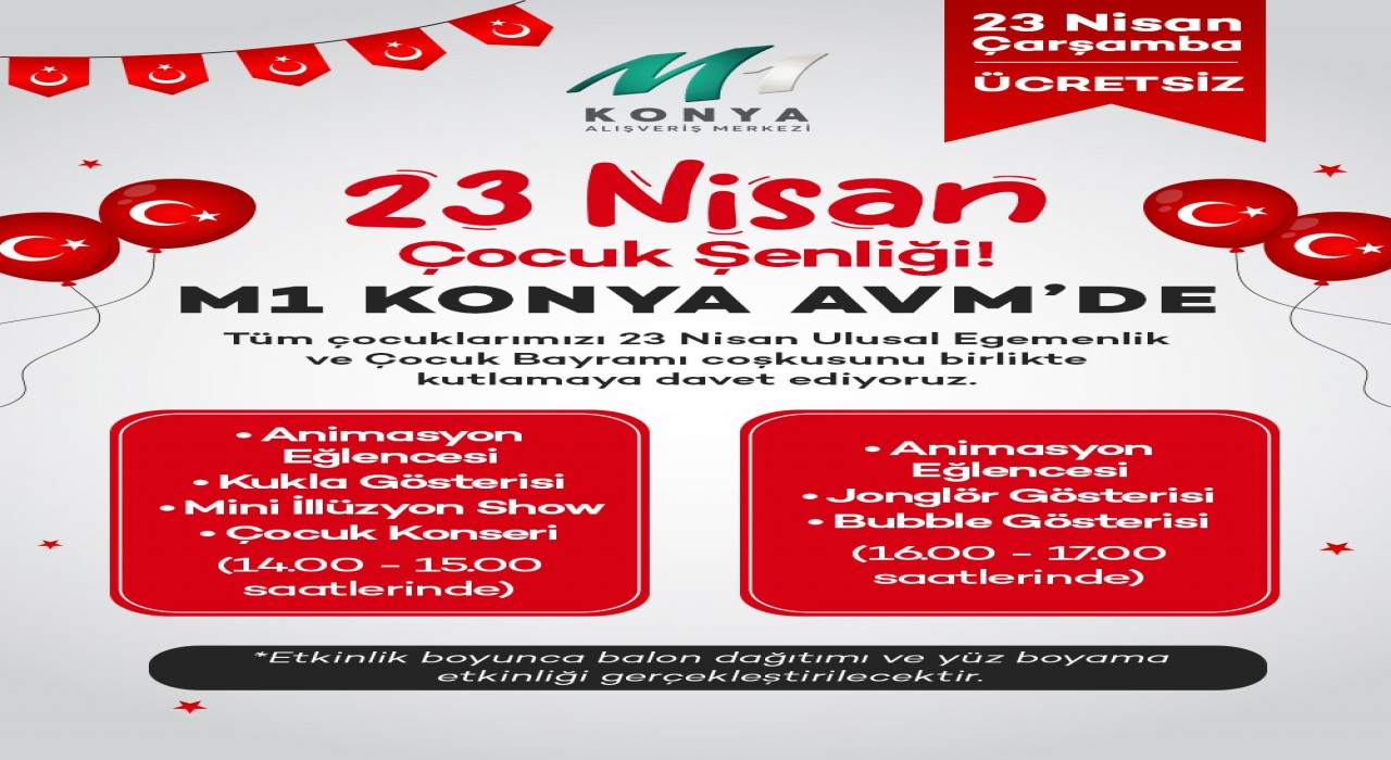 23 Nisan coşkusu M1 Konya AVMde çocuklarla buluşuyor
